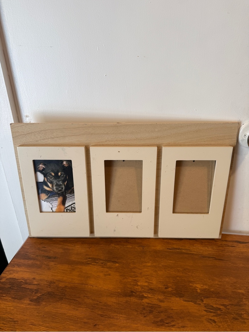 Beige Triple Photo Frame Wall Display